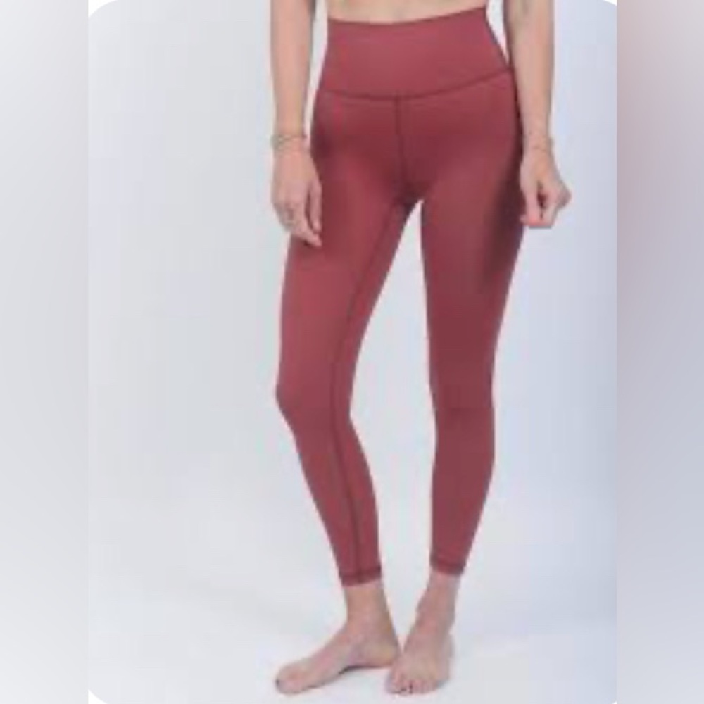 ZYIA Active Booty Lift Leggings Burgundy Hi-Rise Nylon Spandex Womens Medium EUC